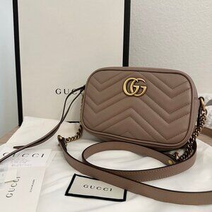 Gucci GG Marmont Matelasse mini shoulder bag - Dusty Pink